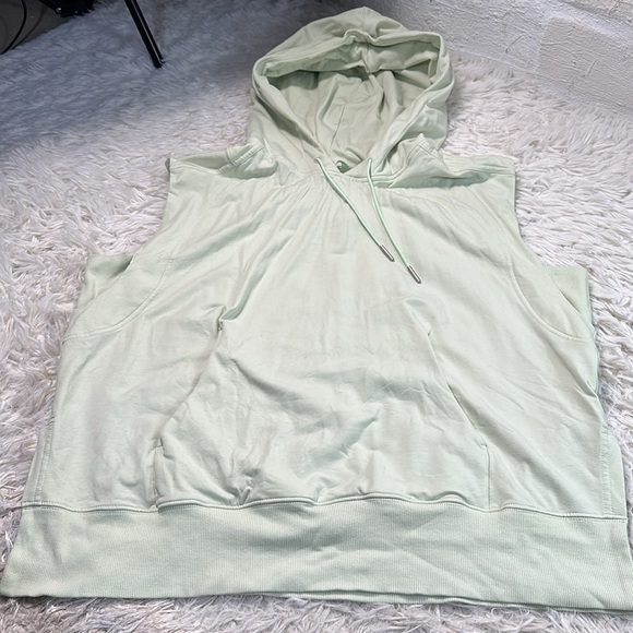 lululemon athletica Jackets & Blazers - Lululemon French Terry Sleeveless Hoodie Kohlrabi Green
